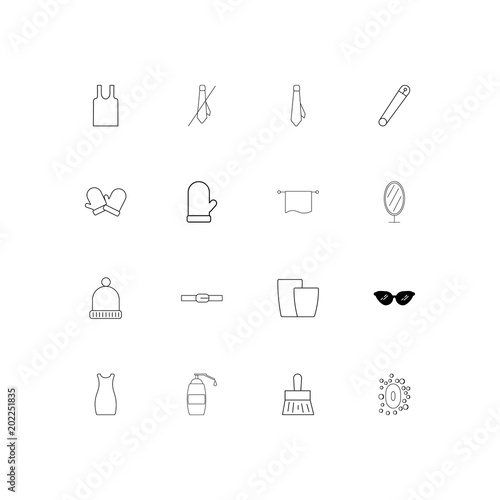 Beauty Dress And Clothes simple linear icons set. Outlined vector icons