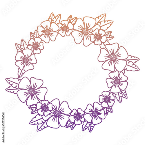 decorative floral wreath icon over white background  colorful design. vector illustration