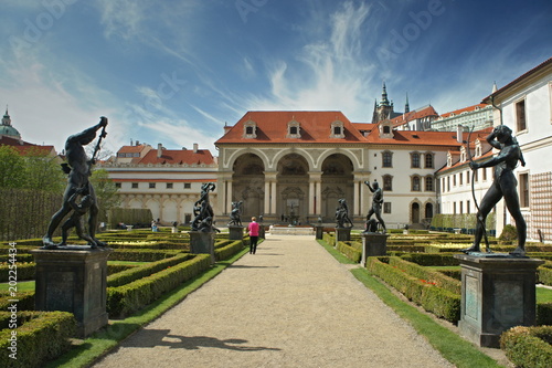 Park with statues in Waldstein garden, Mala strana, Prague - Senate photo