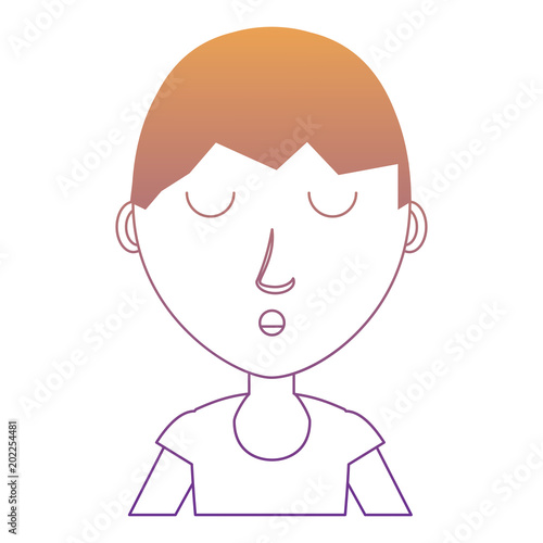 cartoon boy icon over white background, colorful design. vector illustration