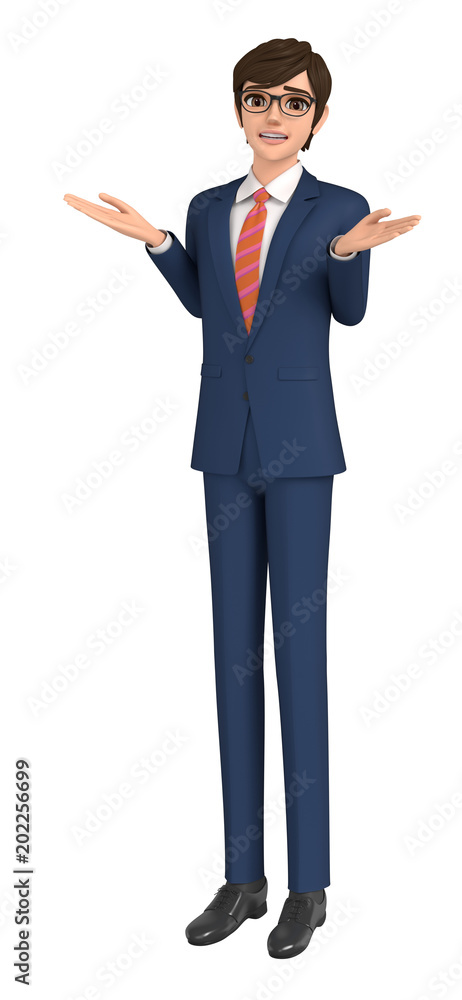 3D illustration character - A business man is troubled. 3D illustration character - A business man is troubled.