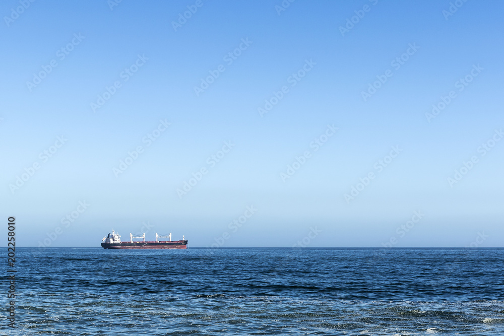 cargo ship at vina del mar sea