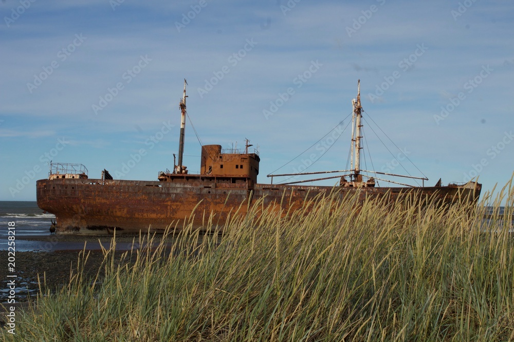 Rusting Ship in the Southern Atlantic Ocean Rusting Ship in the Southern Atlantic Ocean