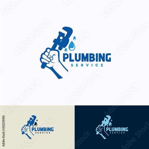 Plumbing Service Logo Template Design. Creative Vector Emblem  for Icon or Design Concept.