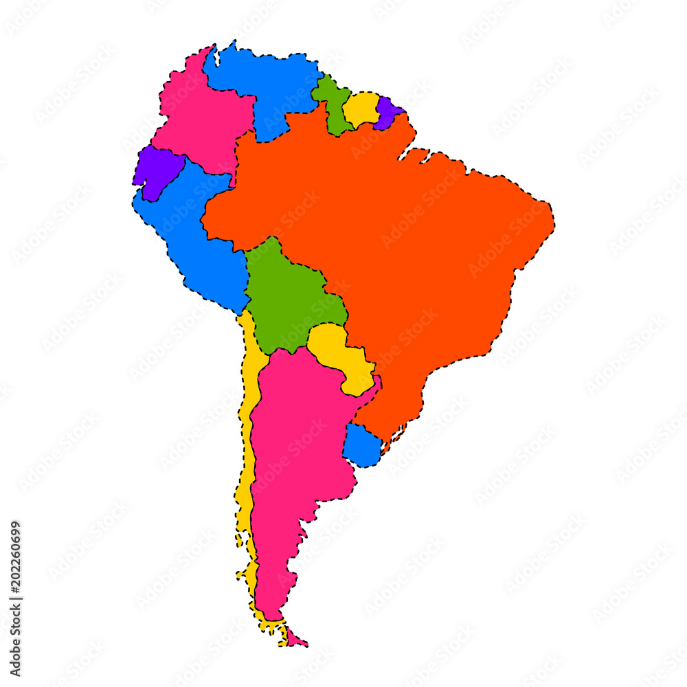 Political map of South America