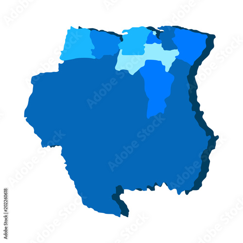 Political map of Suriname