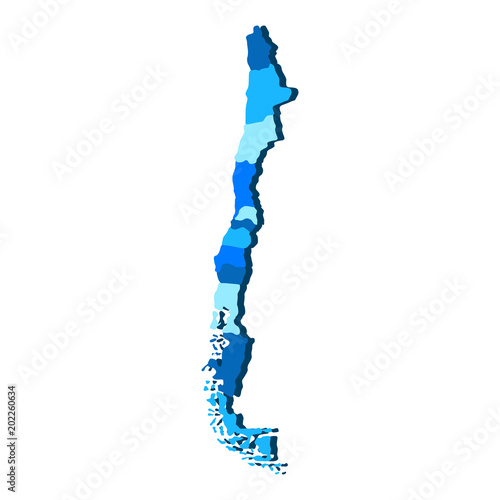 Political map of Chile