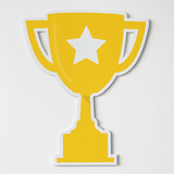 Golden trophy with star icon
