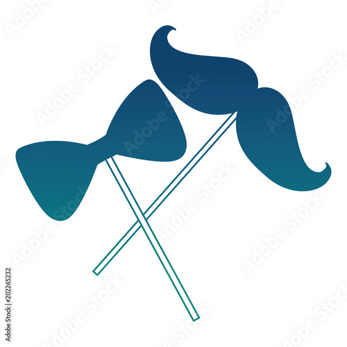 mustaches with stick crossed icon vector illustration design