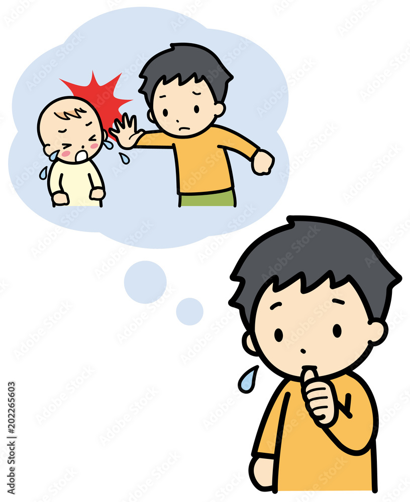 赤ちゃんを叩く子供 Stock イラスト Adobe Stock