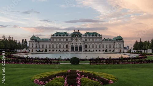 Timelapse of Upper Belvedere Palace in the evening photo