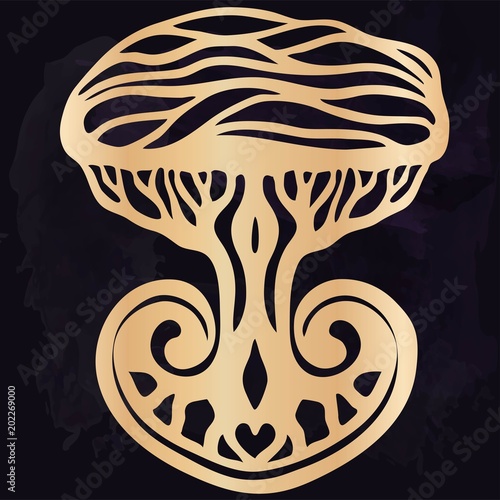 Tribal tattoo with the ethnic tree. Authentic artwork with a symbol of the totem. Stock Vector Graphics clipart Tattoos like Maui
