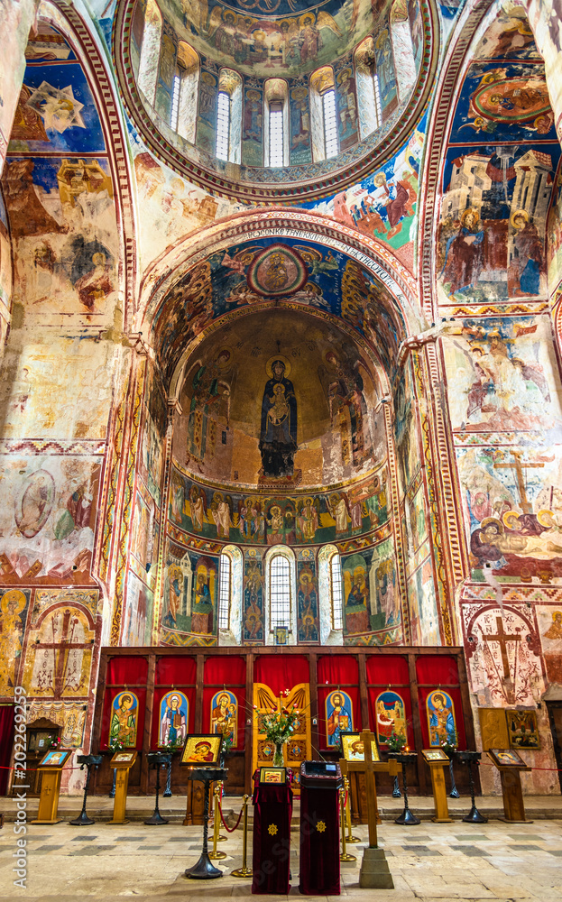 Obraz premium Interior of Gelati Monastery near Kutaisi. It is a medieval complex recognized by UNESCO
