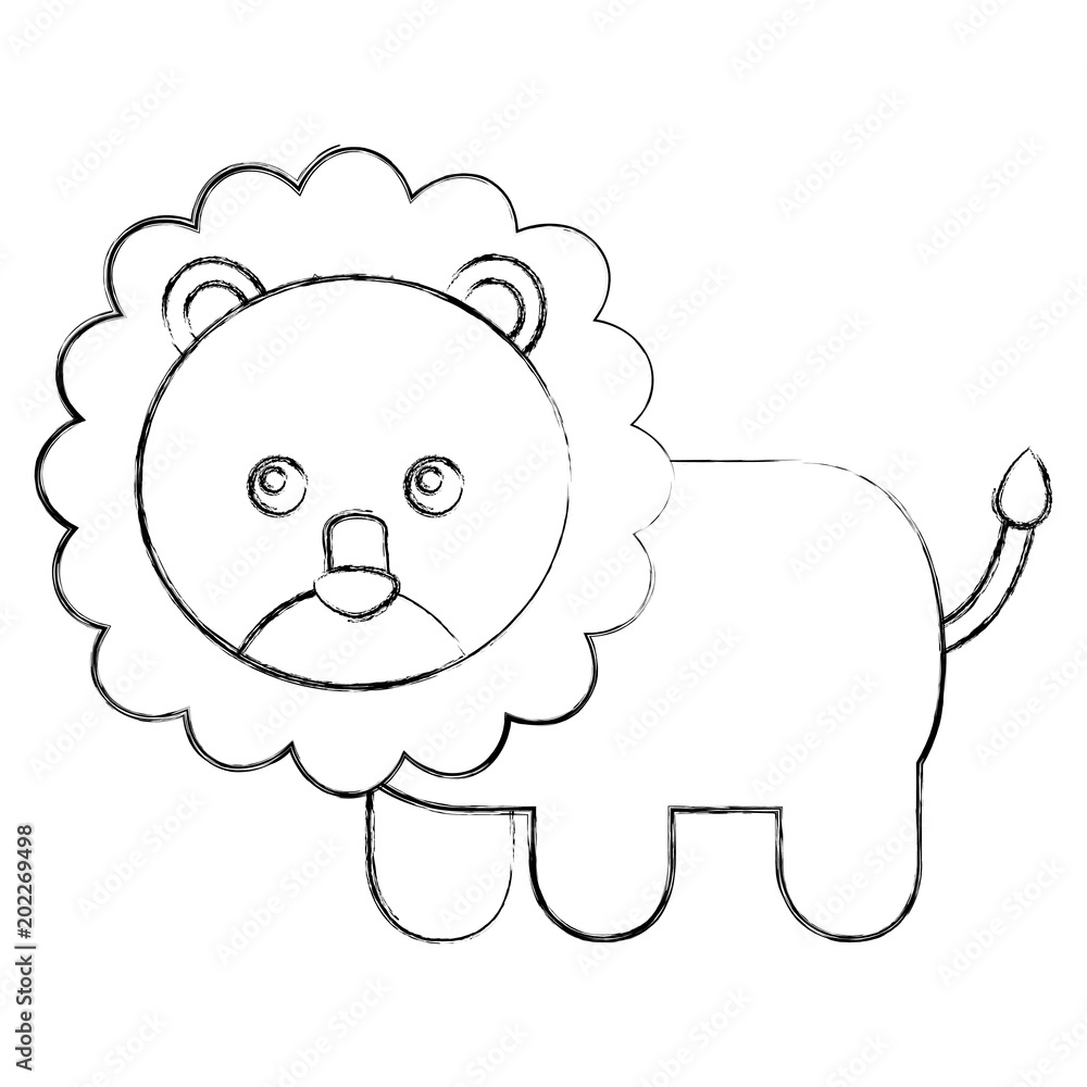 cute baby lion animal image vector illustration sketch cute baby lion animal image vector illustration sketch