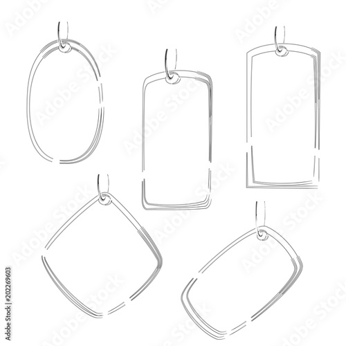 blank outline price tag label template isolated background