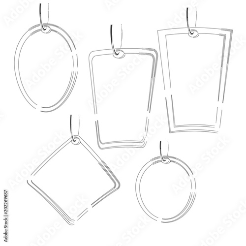 blank outline price tag label template isolated background