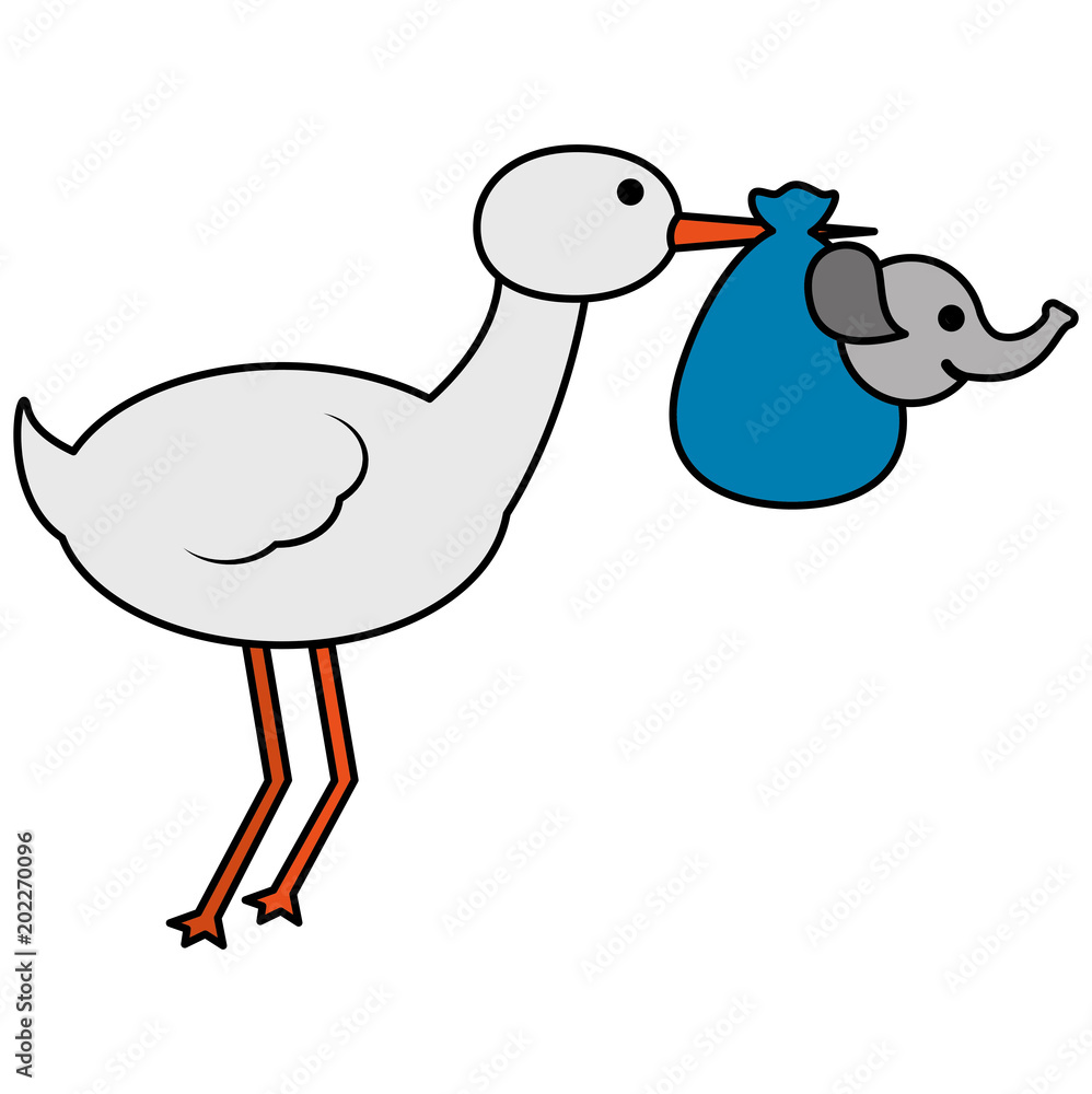 cute stork flying with elephant baby vector illustration design cute stork flying with elephant baby vector illustration design