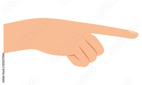 hand human pointing out isolated icon vector illustration design