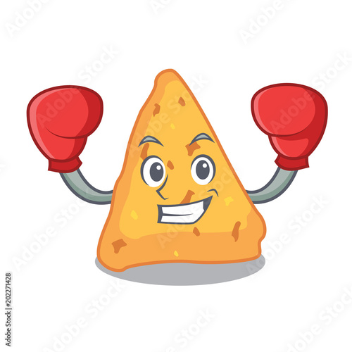 Boxing nachos character cartoon style