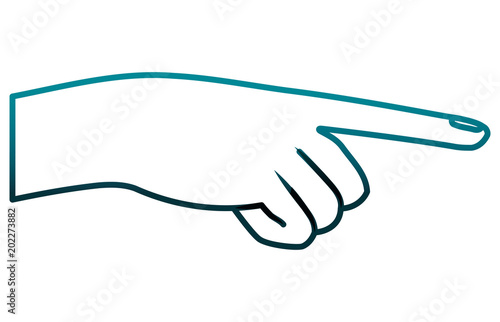 hand human pointing out isolated icon vector illustration design