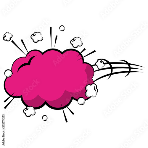 explosion pop art with cloud shaped icon vector illustration design