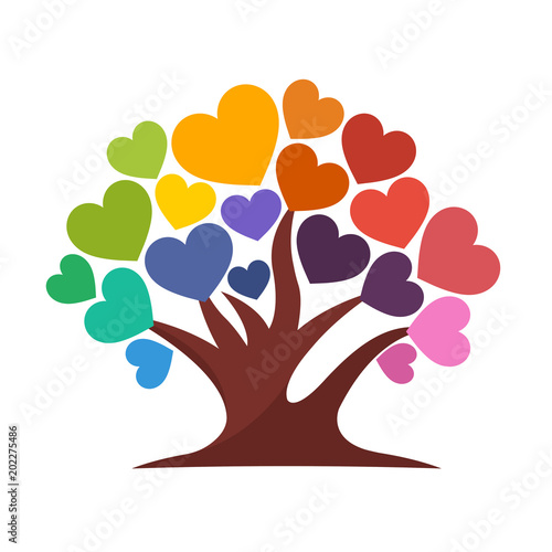 icon illustration with the concept of love tree