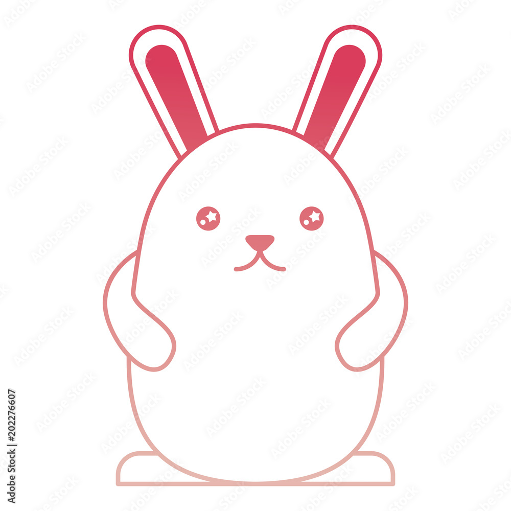 cute kawaii rabbit cartoon image vector illustration degraded color cute kawaii rabbit cartoon image vector illustration degraded color