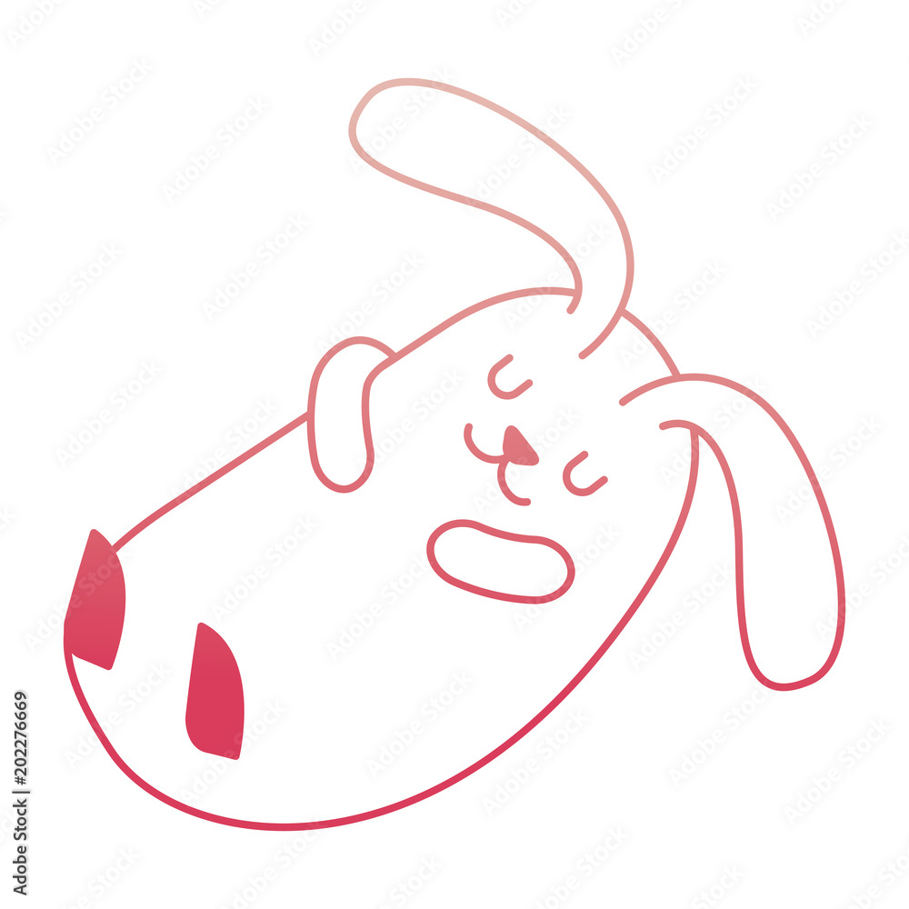 cute bunny sleeping animal cartoon vector illustration degraded color cute bunny sleeping animal cartoon vector illustration degraded color