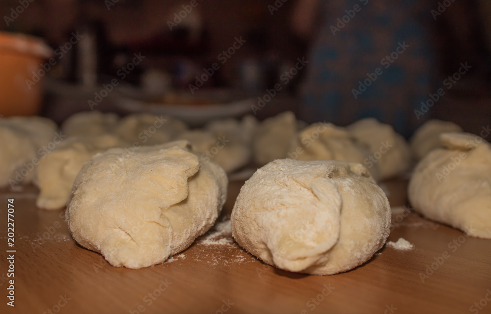 Dough balls made for cooking pastries Dough balls made for cooking pastries