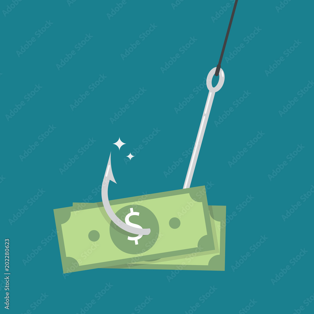 Fishhook with money Fishhook with money
