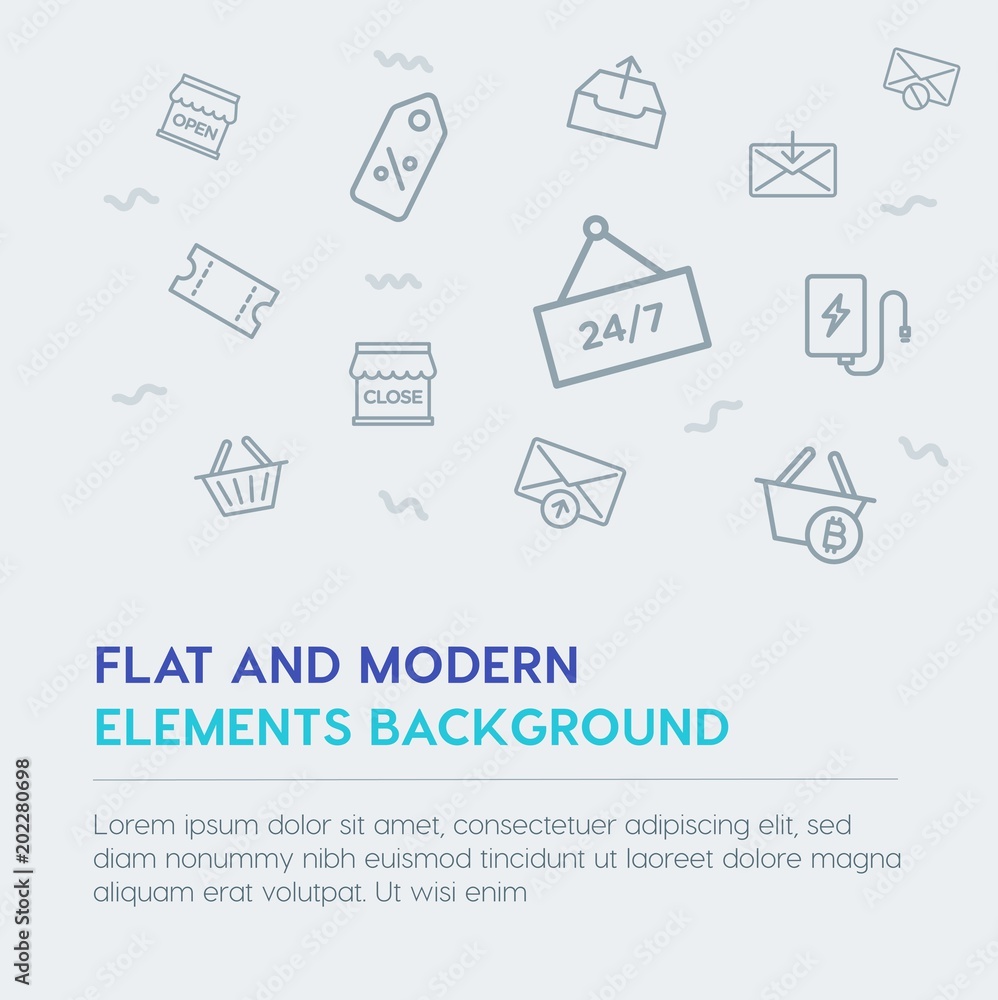 mobile, email, shopping outline vector icons and elements background concept on grey background.Multipurpose use on websites, presentations, brochures and more mobile, email, shopping outline vector icons and elements background concept on grey background.Multipurpose use on websites, presentations, brochures and more