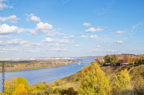 Vastness of Oka river in the Nizhny Novgorod region, Russia