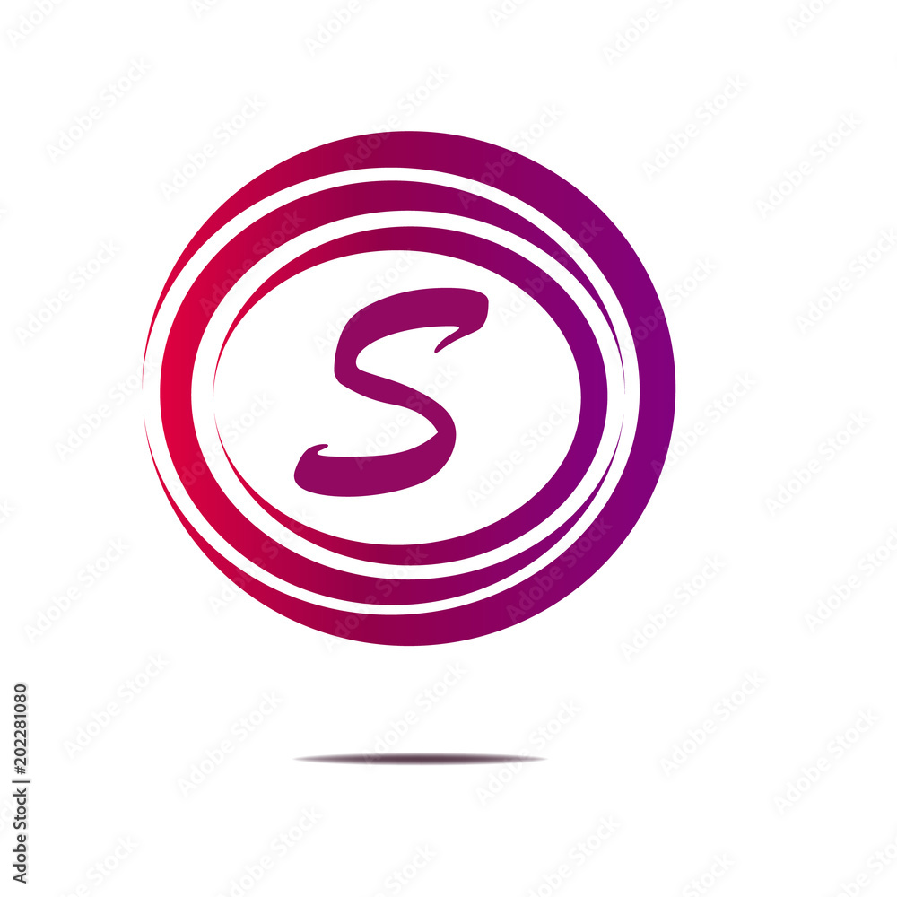 abstract circle letter logo illustration isolated on white background abstract circle letter logo illustration isolated on white background