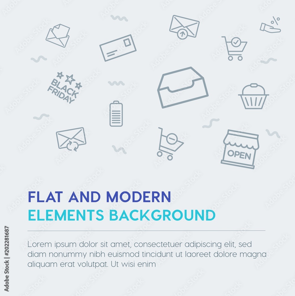 mobile, email, shopping outline vector icons and elements background concept on grey background.Multipurpose use on websites, presentations, brochures and more mobile, email, shopping outline vector icons and elements background concept on grey background.Multipurpose use on websites, presentations, brochures and more