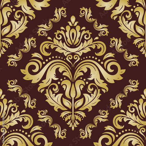 Orient vector classic pattern. Seamless abstract golden background with vintage elements. Orient background. Ornament for wallpaper and packaging