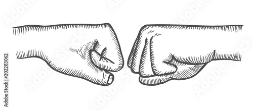 Fist to fist symbol. photo