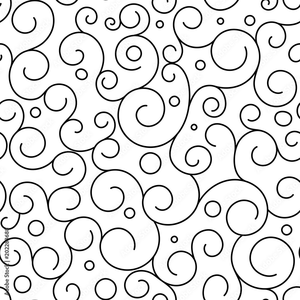 Seamless pattern of swirl ornament. Seamless pattern of swirl ornament.