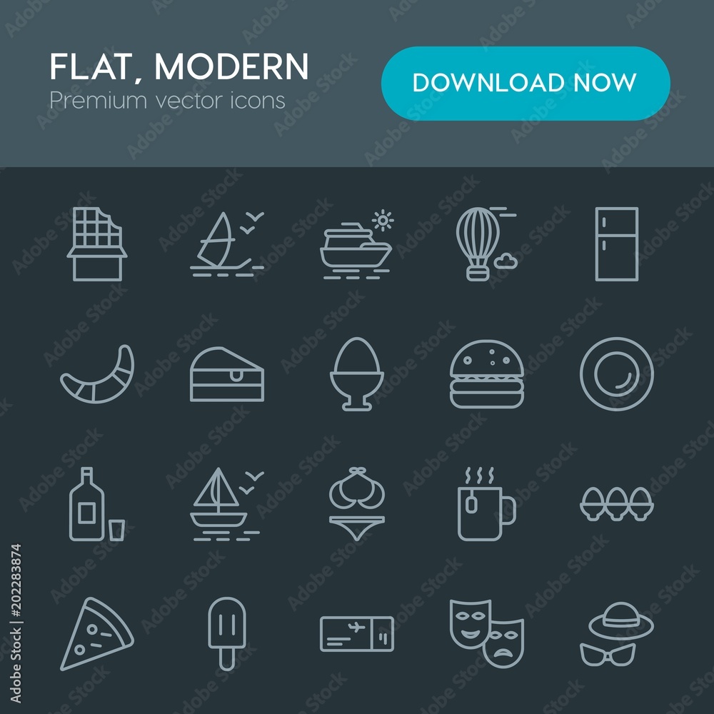 Modern Simple Set of food, drinks, travel Vector outline Icons. Contains such Icons as fun, extreme, candy, tea, summer, theater, food and more on dark background. Fully Editable. Pixel Perfect Modern Simple Set of food, drinks, travel Vector outline Icons. Contains such Icons as fun, extreme, candy, tea, summer, theater, food and more on dark background. Fully Editable. Pixel Perfect
