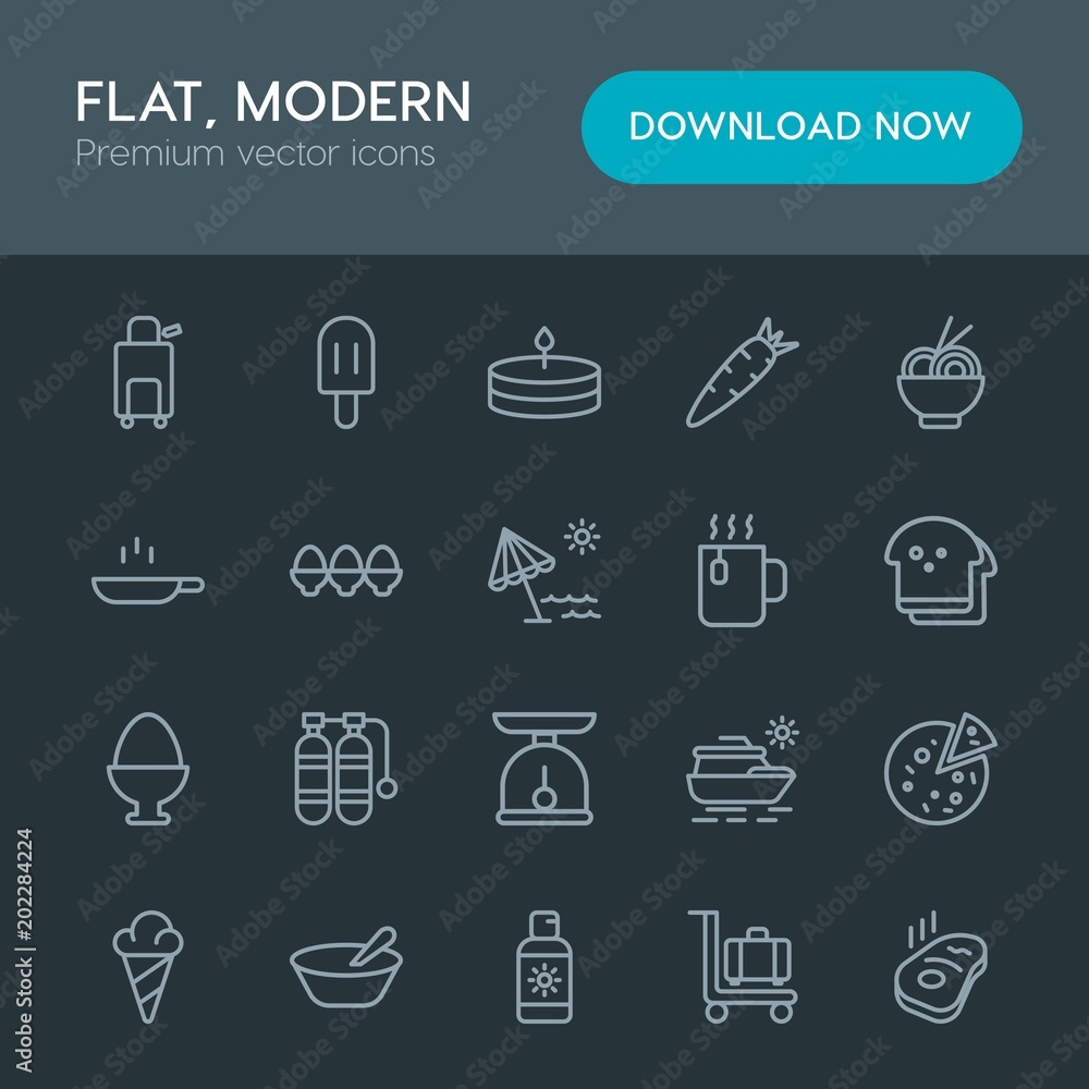 Modern Simple Set of food, drinks, travel Vector outline Icons. Contains such Icons as underwater, cake, luggage, meal, luxury, suitcase and more on dark background. Fully Editable. Pixel Perfect Modern Simple Set of food, drinks, travel Vector outline Icons. Contains such Icons as underwater, cake, luggage, meal, luxury, suitcase and more on dark background. Fully Editable. Pixel Perfect