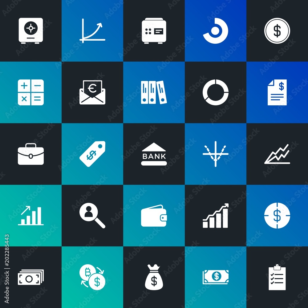 Modern Simple Set of business, money, charts Vector fill Icons. Contains such Icons as security, change, market, graphic and more on dark and gradient background. Fully Editable. Pixel Perfect. Modern Simple Set of business, money, charts Vector fill Icons. Contains such Icons as security, change, market, graphic and more on dark and gradient background. Fully Editable. Pixel Perfect.