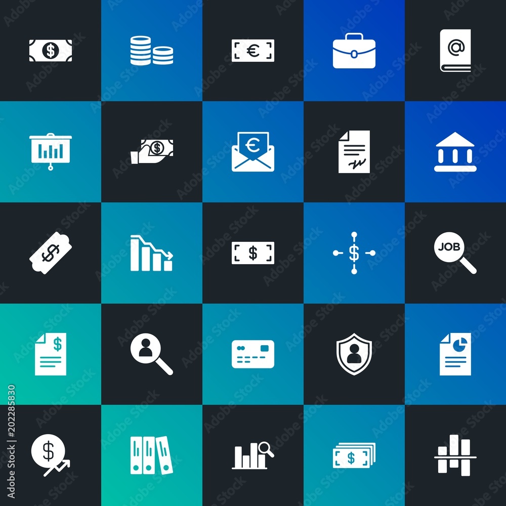 Modern Simple Set of business, money, charts Vector fill Icons. Contains such Icons as payment, cash, chart, banking, graph and more on dark and gradient background. Fully Editable. Pixel Perfect. Modern Simple Set of business, money, charts Vector fill Icons. Contains such Icons as payment, cash, chart, banking, graph and more on dark and gradient background. Fully Editable. Pixel Perfect.