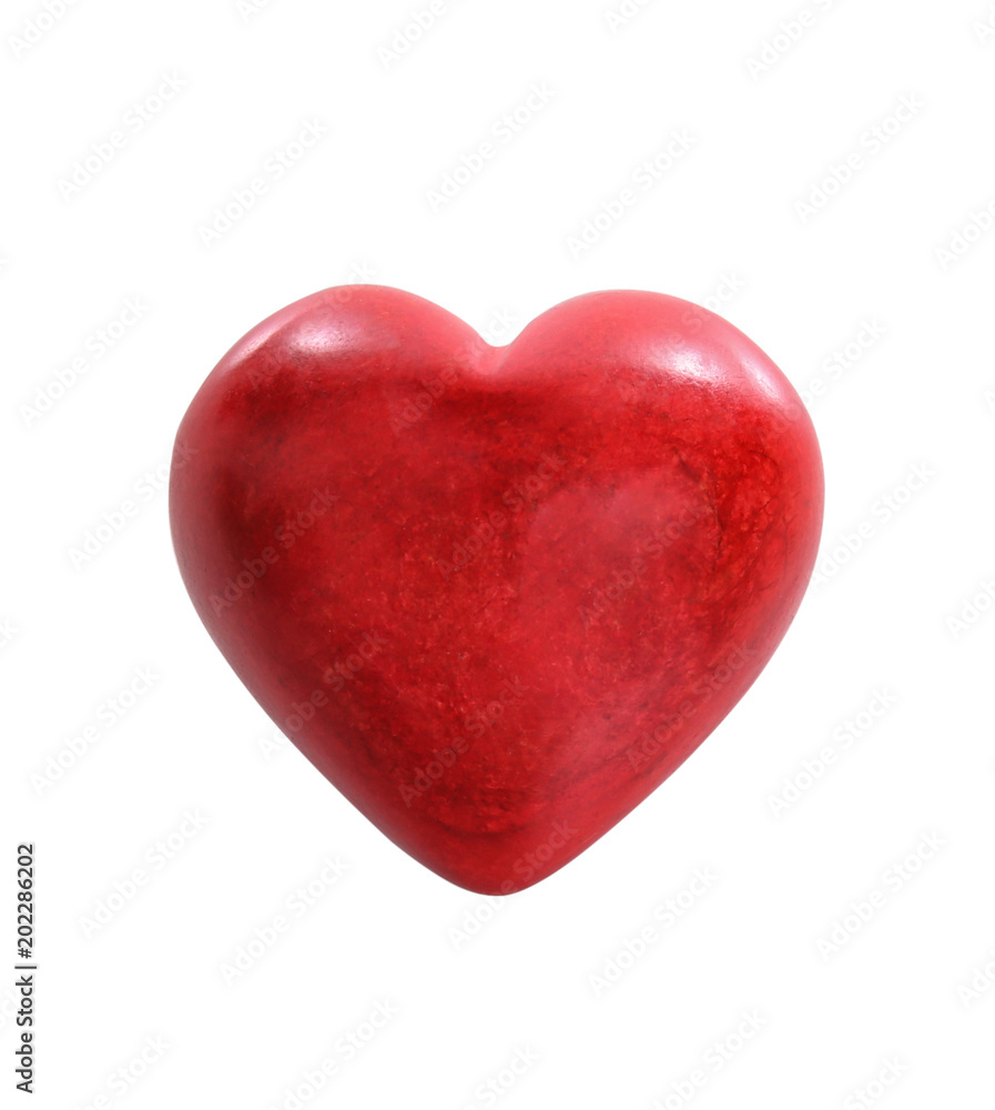 Small red heart on white background. Heart attack concept Small red heart on white background. Heart attack concept