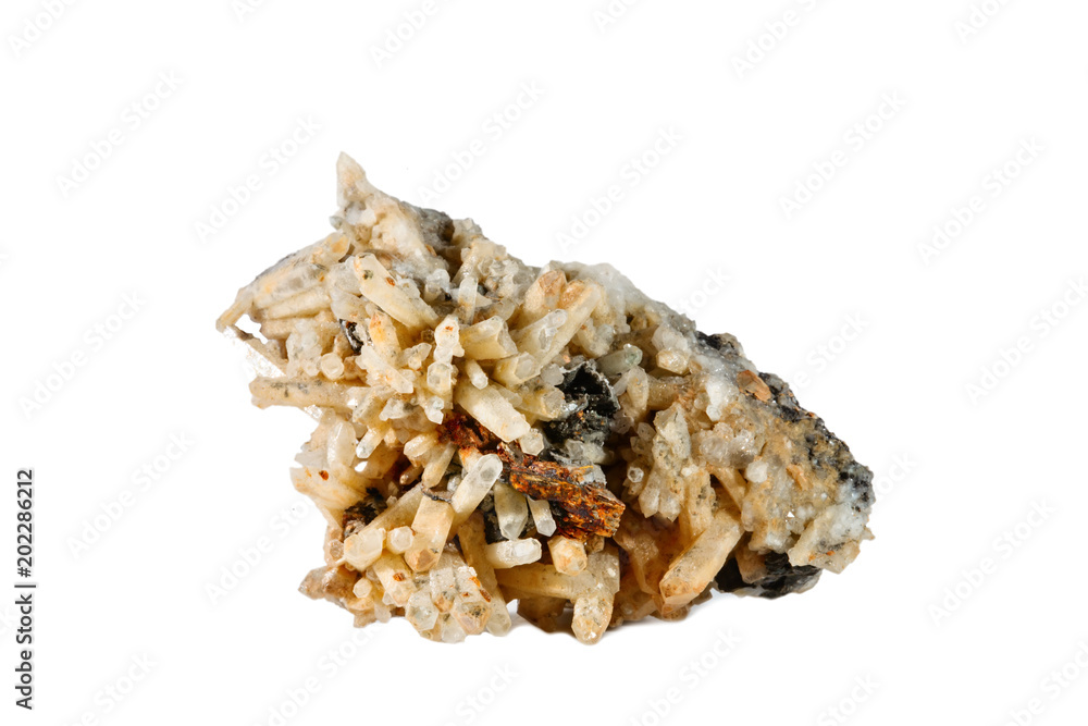 Macro shooting of natural gemstone. Raw mineral quartz. Isolated object on a white background. Macro shooting of natural gemstone. Raw mineral quartz. Isolated object on a white background.