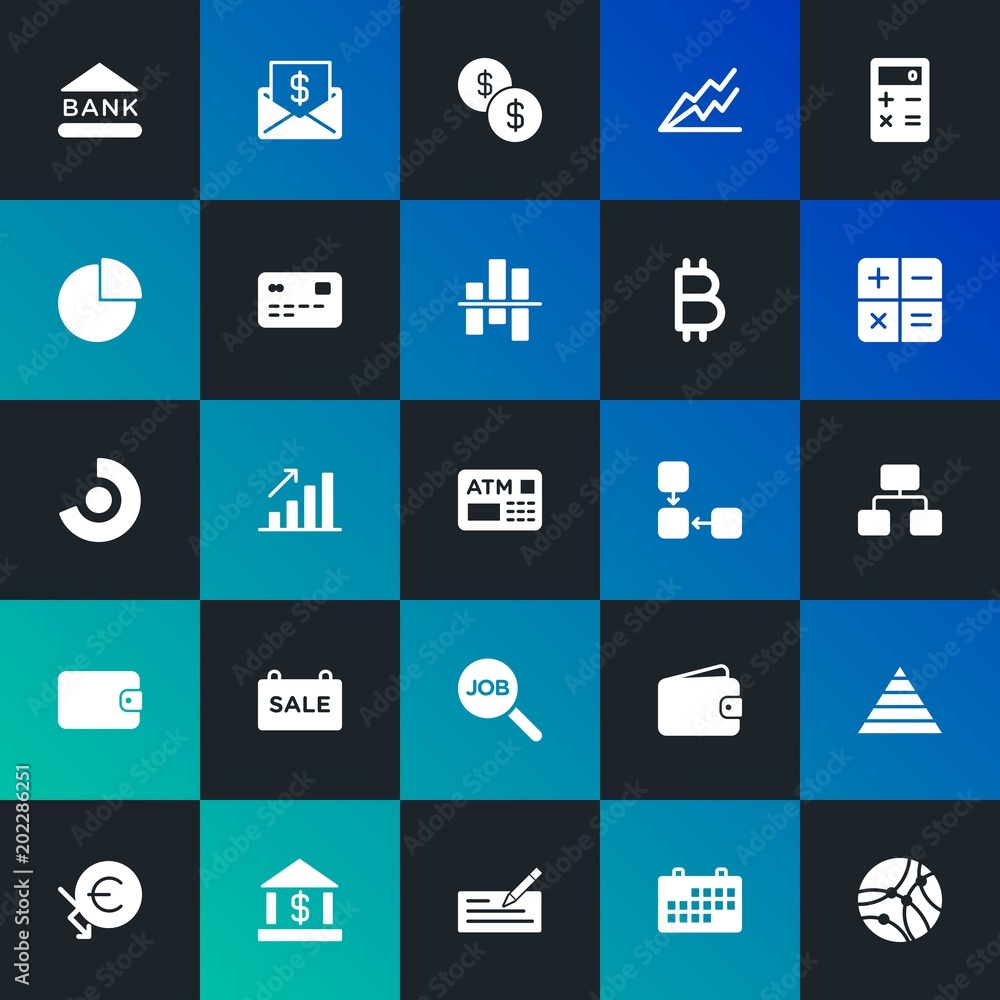 Modern Simple Set of business, money, charts Vector fill Icons. Contains such Icons as mail, finance, growth, leather, euro and more on dark and gradient background. Fully Editable. Pixel Perfect. Modern Simple Set of business, money, charts Vector fill Icons. Contains such Icons as mail, finance, growth, leather, euro and more on dark and gradient background. Fully Editable. Pixel Perfect.