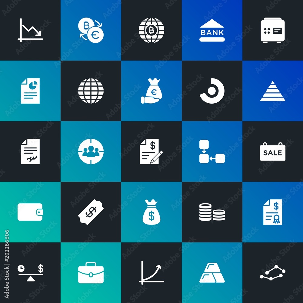 Modern Simple Set of business, money, charts Vector fill Icons. Contains such Icons as network, bank, invoice, briefcase and more on dark and gradient background. Fully Editable. Pixel Perfect. Modern Simple Set of business, money, charts Vector fill Icons. Contains such Icons as network, bank, invoice, briefcase and more on dark and gradient background. Fully Editable. Pixel Perfect.