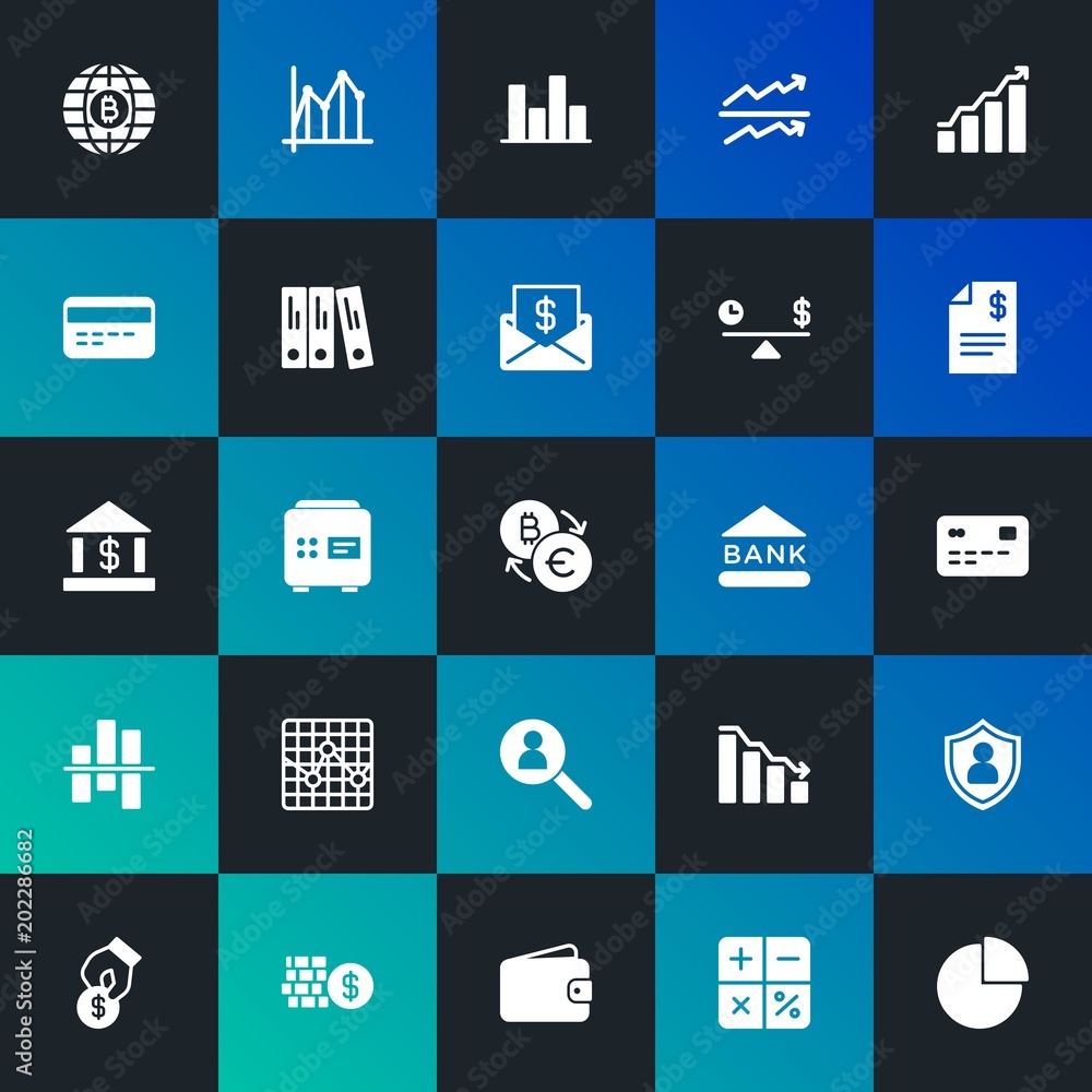 Modern Simple Set of business, money, charts Vector fill Icons. Contains such Icons as data, online, business, currency and more on dark and gradient background. Fully Editable. Pixel Perfect. Modern Simple Set of business, money, charts Vector fill Icons. Contains such Icons as data, online, business, currency and more on dark and gradient background. Fully Editable. Pixel Perfect.