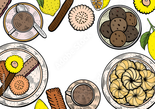 Oriental sweets illustration.