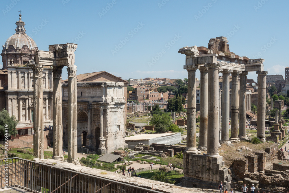 21 april 2018, Forum Romanum, Fori romani, ancient site of antique city of Rome, in Rome near Palatino hill