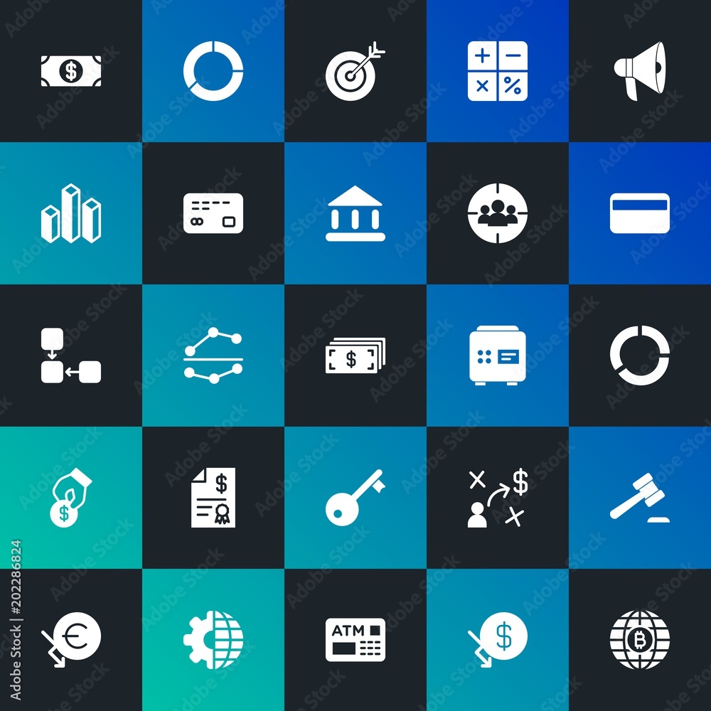 Modern Simple Set of business, money, charts Vector fill Icons. Contains such Icons as currency, currency, gavel, hammer and more on dark and gradient background. Fully Editable. Pixel Perfect. Modern Simple Set of business, money, charts Vector fill Icons. Contains such Icons as currency, currency, gavel, hammer and more on dark and gradient background. Fully Editable. Pixel Perfect.