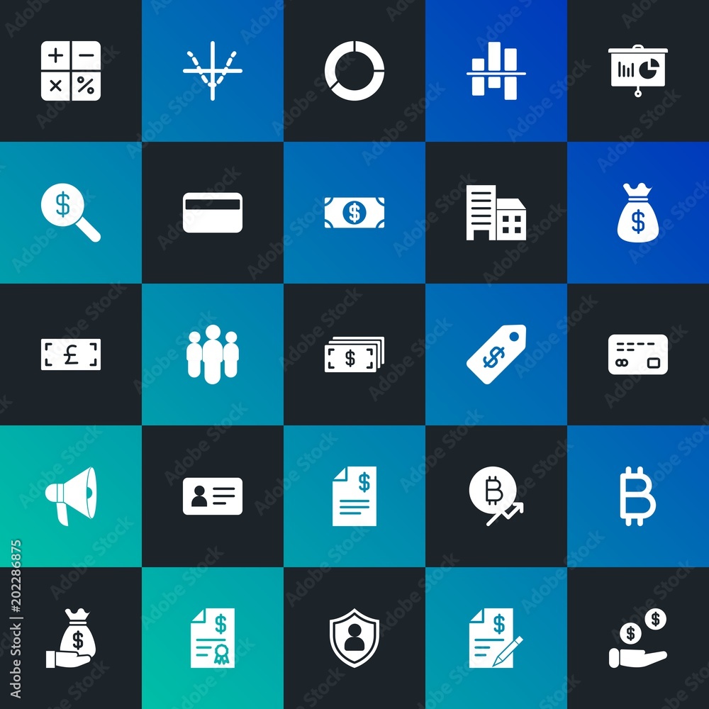 Modern Simple Set of business, money, charts Vector fill Icons. Contains such Icons as online, currency, group, double, card and more on dark and gradient background. Fully Editable. Pixel Perfect. Modern Simple Set of business, money, charts Vector fill Icons. Contains such Icons as online, currency, group, double, card and more on dark and gradient background. Fully Editable. Pixel Perfect.